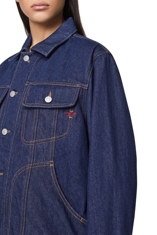 D-Riley Trucker Jacket Diesel In Dark Blue