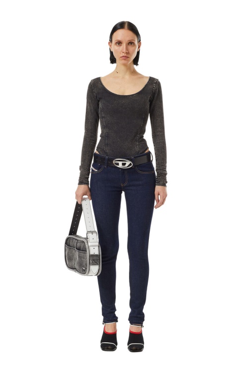 Diesel 2018 Slandy-Low Z9C18 Super Skinny Jeans Dark Blue