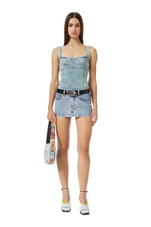 Diesel De-Ron Mini Skirt Light Blue