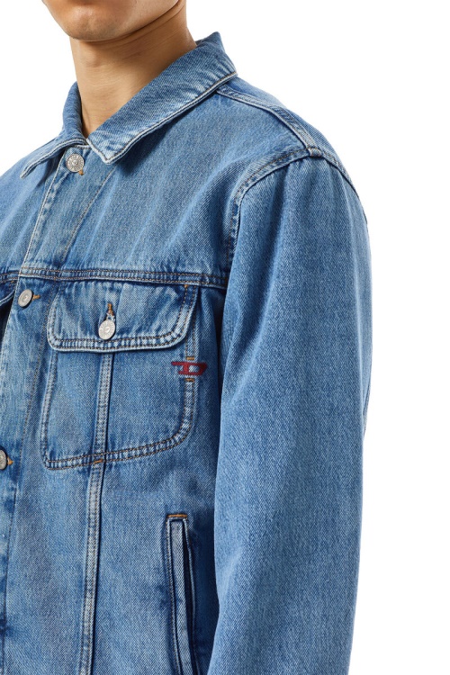 Medium Blue Diesel D-Barcy Trucker Jacket