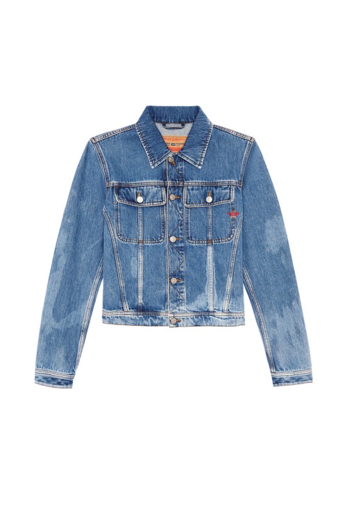 Diesel D-Milo Trucker Jacket In Medium Blue