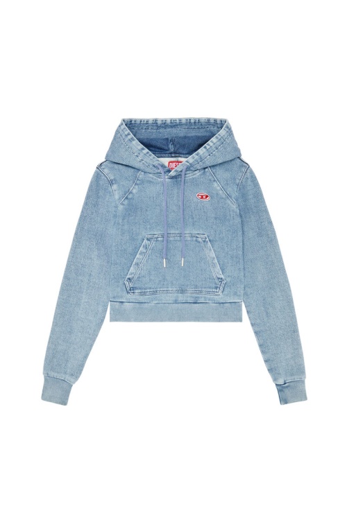D-Angy Track Denim Hoodie Diesel Light Blue