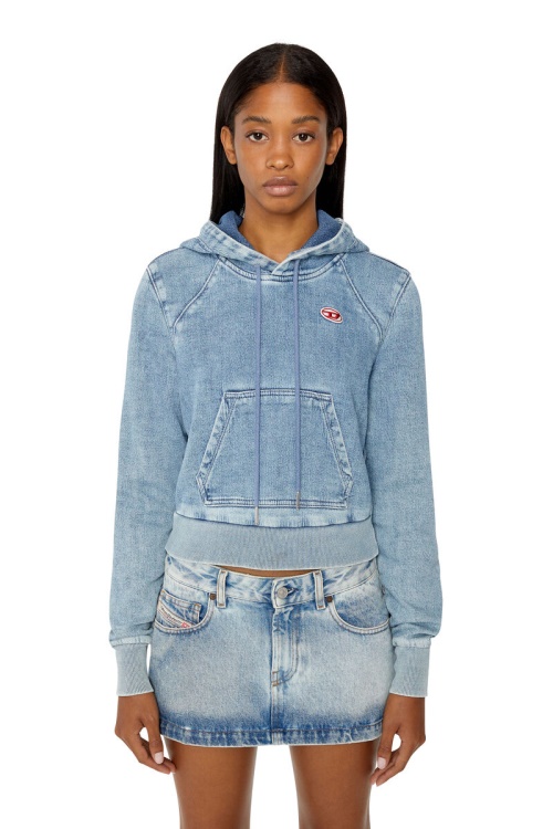 D-Angy Track Denim Hoodie Diesel Light Blue