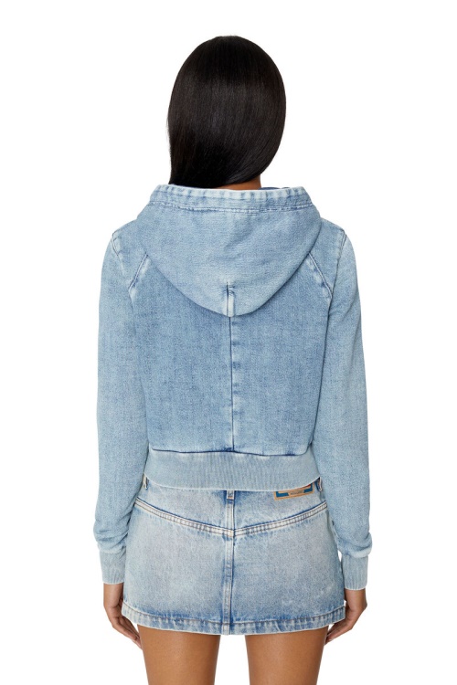 D-Angy Track Denim Hoodie Diesel Light Blue
