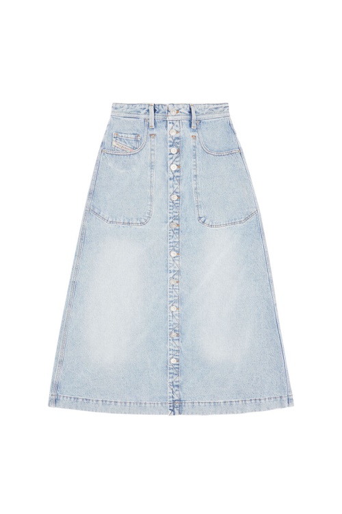 Diesel De-Albus-L A-Line Long Skirt Light Blue