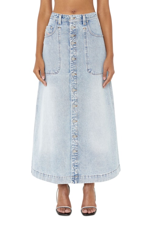 De-Albus-L A-Line Long Skirt Diesel Light Blue
