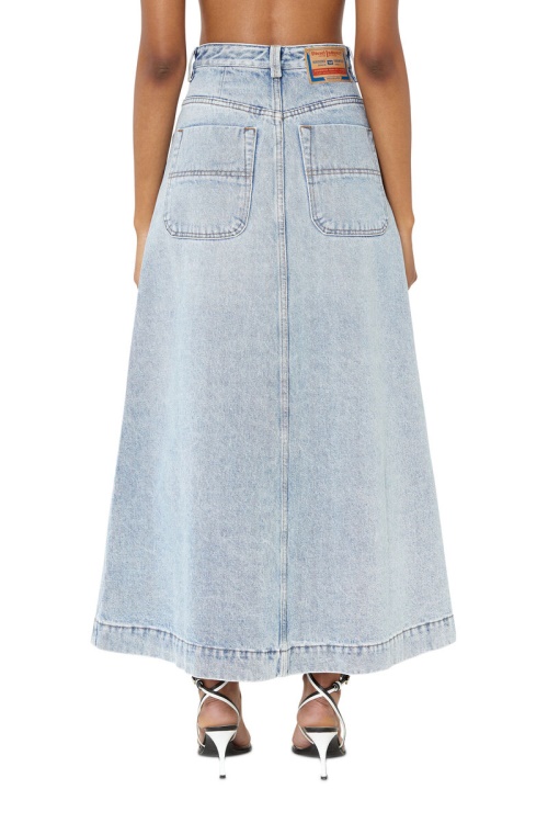De-Albus-L A-Line Long Skirt Diesel Light Blue