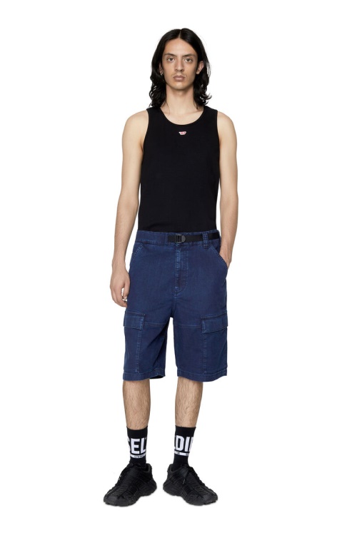 Diesel Dark Blue Fashion D-Krooley Joggjeans Cargo Shorts