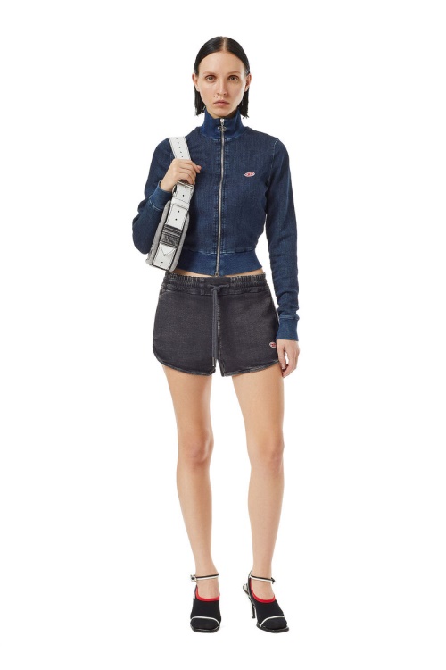 Black/Dark Grey Diesel D-Sunny Track Denim Running Shorts