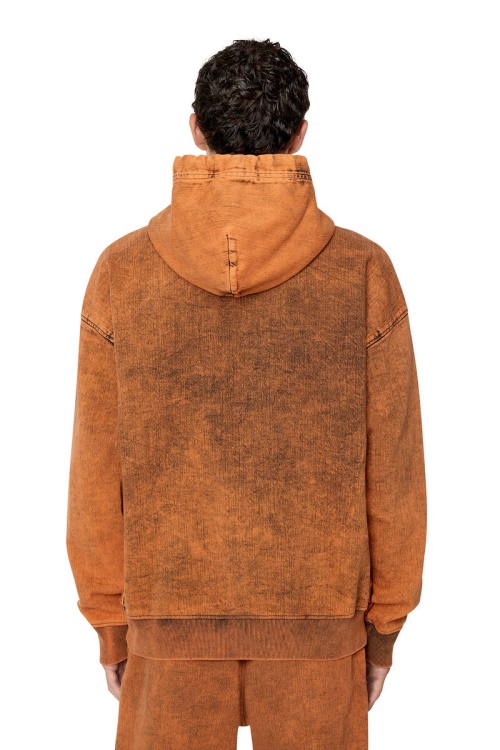 D-Um-Rib Track Denim Hoodie Diesel Orange