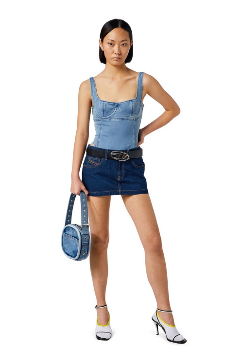 D-Gellert Track Denim Bodysuit Diesel Light Blue