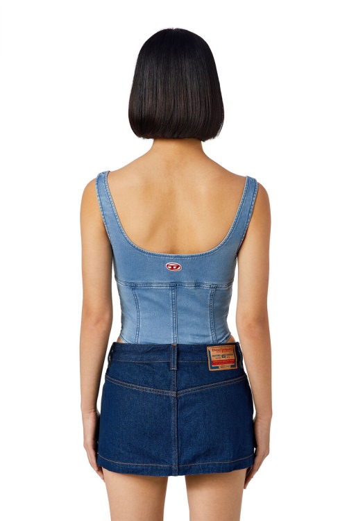 D-Gellert Track Denim Bodysuit Diesel Light Blue