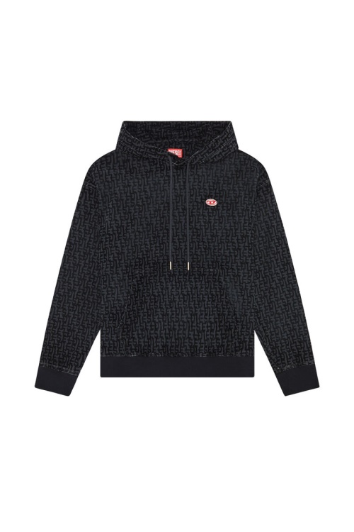 Diesel D-Um-Rib Track Denim Black Hoodie