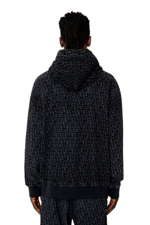 Diesel D-Um-Rib Track Denim Black Hoodie