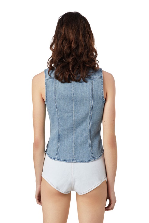 Diesel De-Shon Sleeveless Western Shirt Light Blue