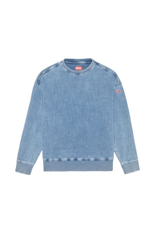 Diesel D-Krib Track Denim Sweatshirt Light Blue