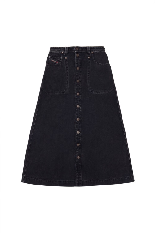 De-Albus-L A-Line Long Skirt Diesel In Black/Dark Grey