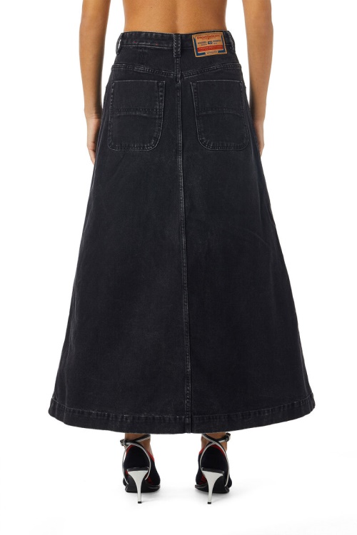 De-Albus-L A-Line Long Skirt Diesel In Black/Dark Grey
