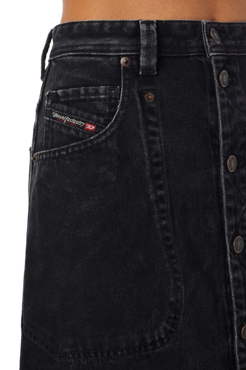 De-Albus-L A-Line Long Skirt Diesel In Black/Dark Grey