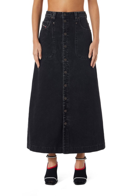 De-Albus-L A-Line Long Skirt Diesel Black/Dark Grey