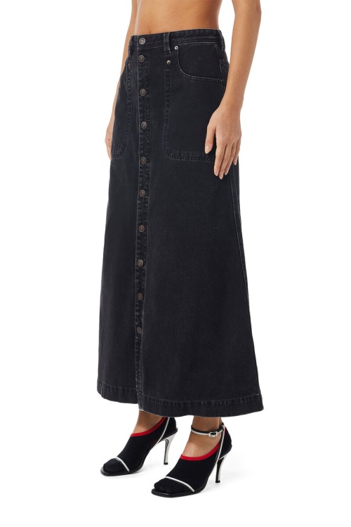 De-Albus-L A-Line Long Skirt Diesel Black/Dark Grey