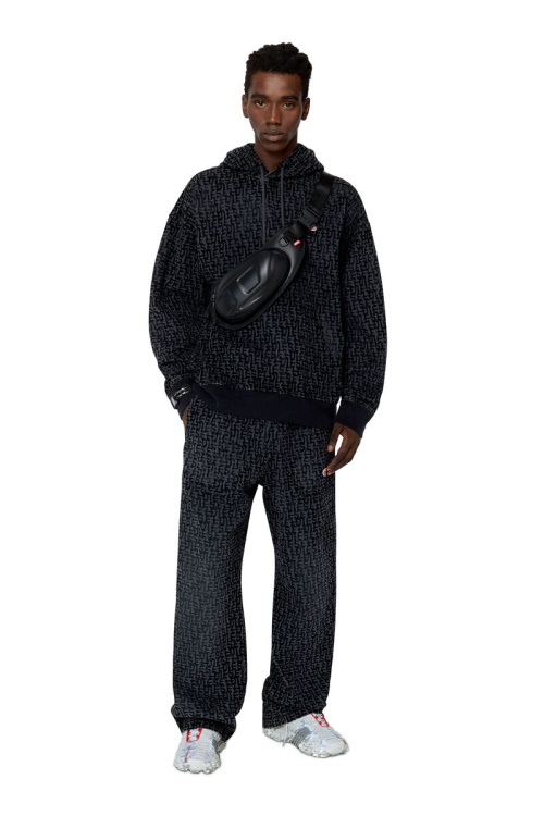 Black/Dark Grey D-Martians Track Denim 068Aw Straight Diesel