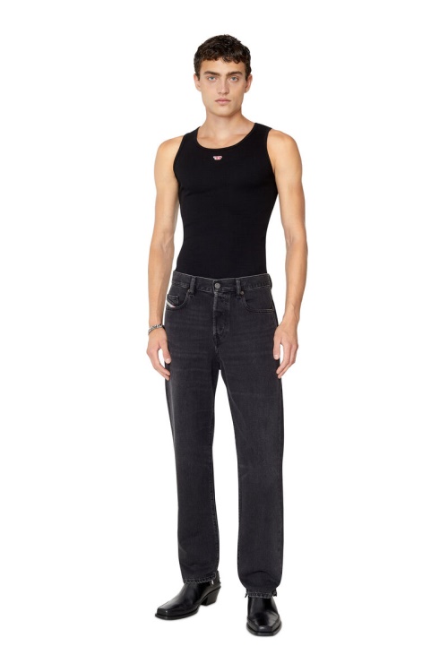 Diesel 2020 D-Viker 09B88 Straight Jeans In Black/Dark Grey