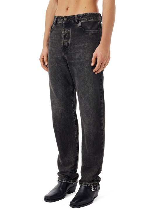 Black/Dark Grey Diesel 1955 09B87 Straight Jeans