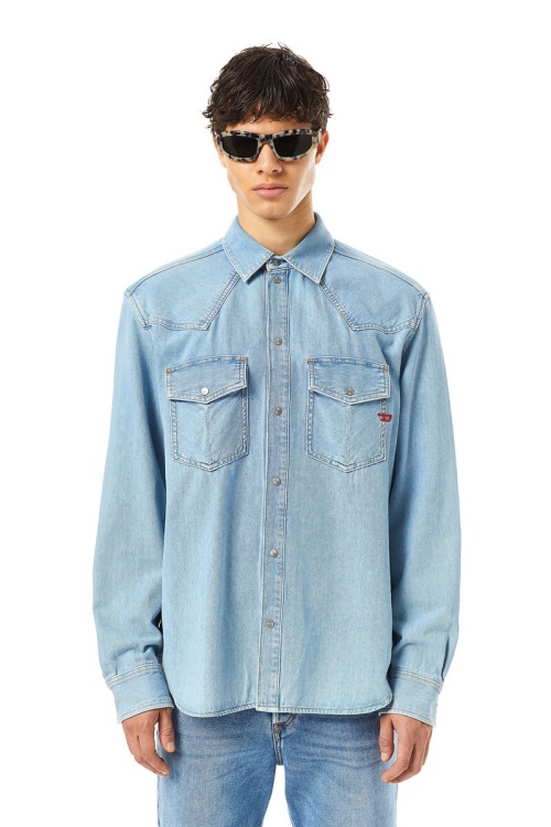 Diesel D-Ocean Western Shirt Medium Blue