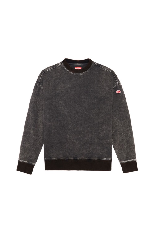 Black/Dark Grey Diesel D-Krib Track Denim Sweatshirt