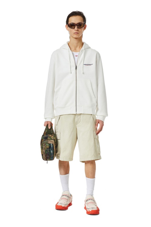 Diesel S-Ginn-Hood-Zip-Ind White