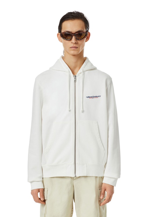 Diesel S-Ginn-Hood-Zip-Ind White