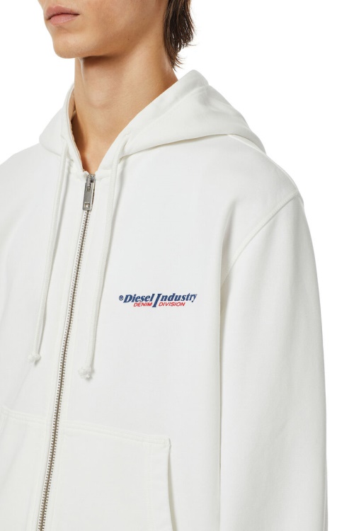 Diesel S-Ginn-Hood-Zip-Ind White