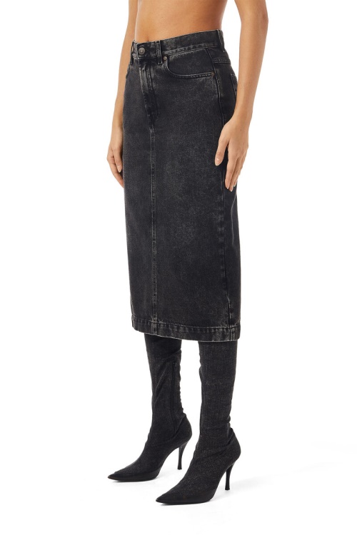 Black/Dark Grey De-Ronny Pencil Skirt Diesel