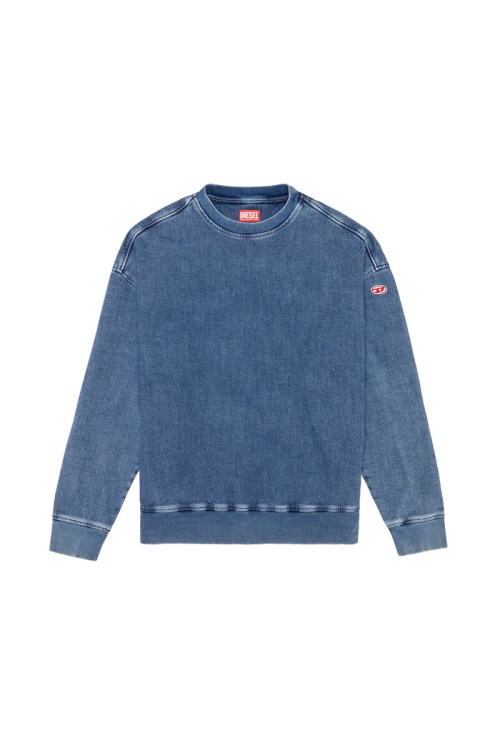 Diesel Medium Blue D-Krib Track Denim Sweatshirt