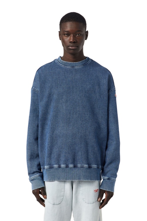 Diesel Medium Blue D-Krib Track Denim Sweatshirt