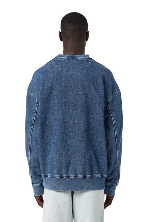 Diesel Medium Blue D-Krib Track Denim Sweatshirt