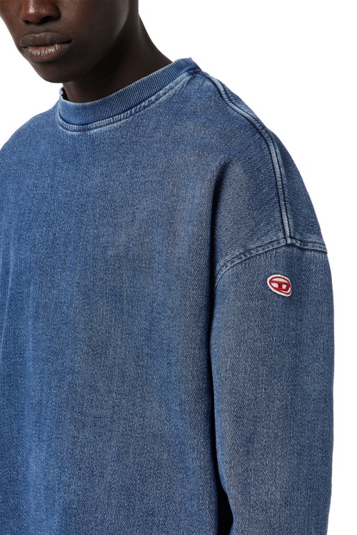 Diesel Medium Blue D-Krib Track Denim Sweatshirt