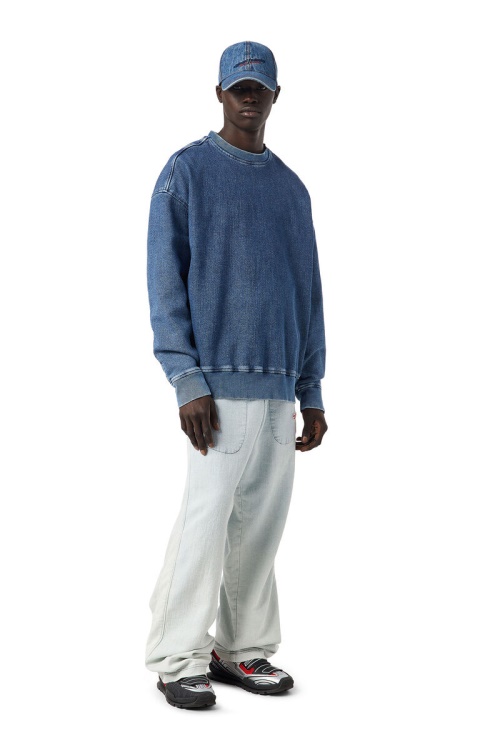 Diesel Medium Blue Fashion D-Krib Track Denim Sweatshirt