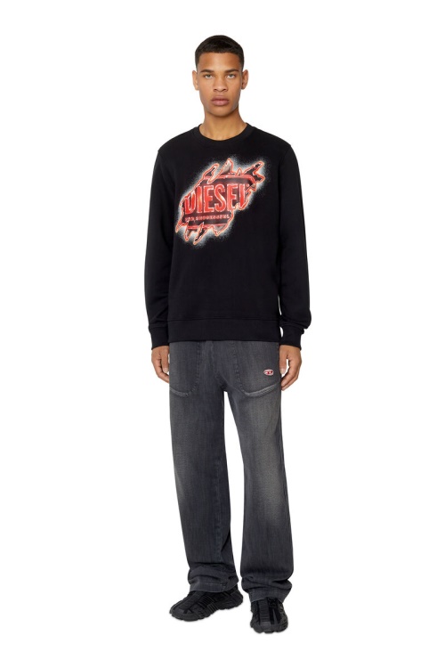 Diesel D-Martians Track Denim 09E30 Straight Black/Dark Grey