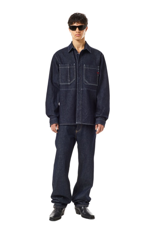Diesel D-Hor Workwear Shirt In Dark Blue