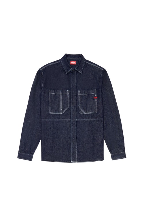 Diesel D-Hor Workwear Shirt In Dark Blue