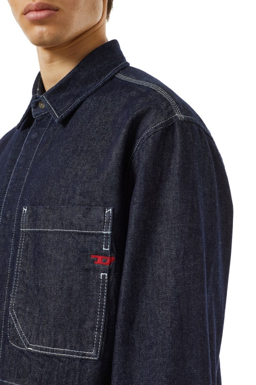 Diesel D-Hor Workwear Shirt In Dark Blue