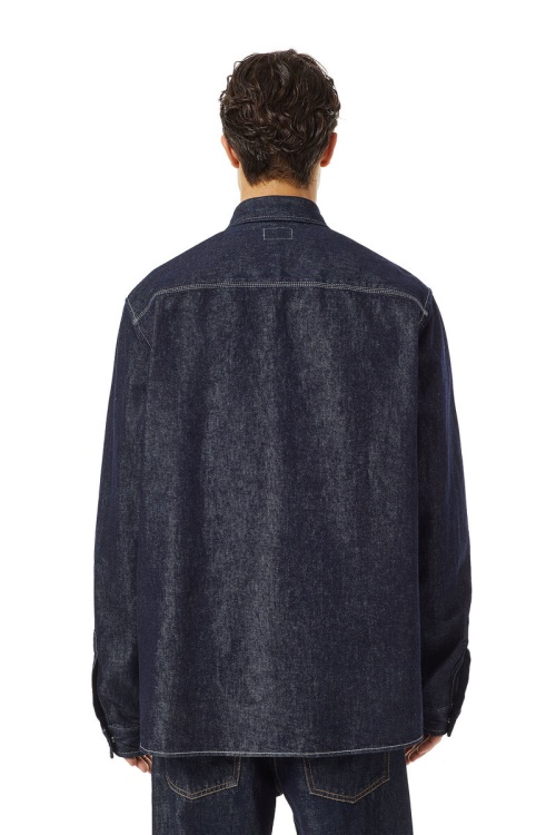 Diesel D-Hor Workwear Shirt In Dark Blue