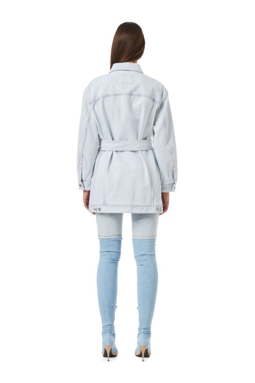Diesel De-Flaminia Trucker Coat In Light Blue