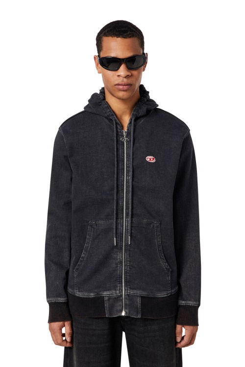 D-Gir Track Denim Hoodie Diesel Black/Dark Grey