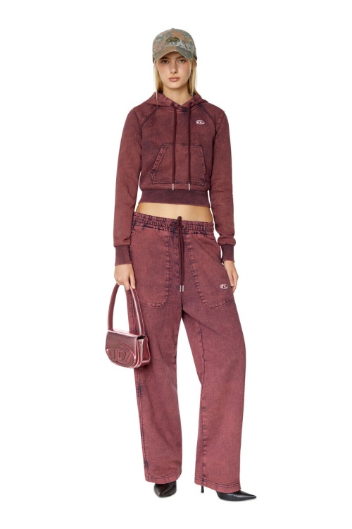 D-Angy Track Denim Hoodie Diesel Red