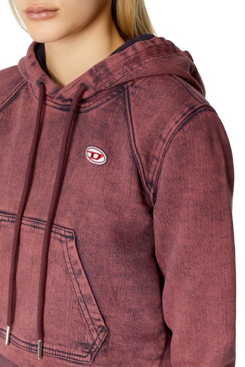 D-Angy Track Denim Hoodie Diesel Red