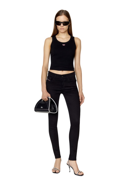 Diesel 2017 Slandy 069Ef Super Skinny Jeans Black/Dark Grey