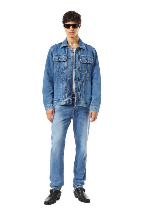 Diesel D-Riley Trucker Jacket In Medium Blue